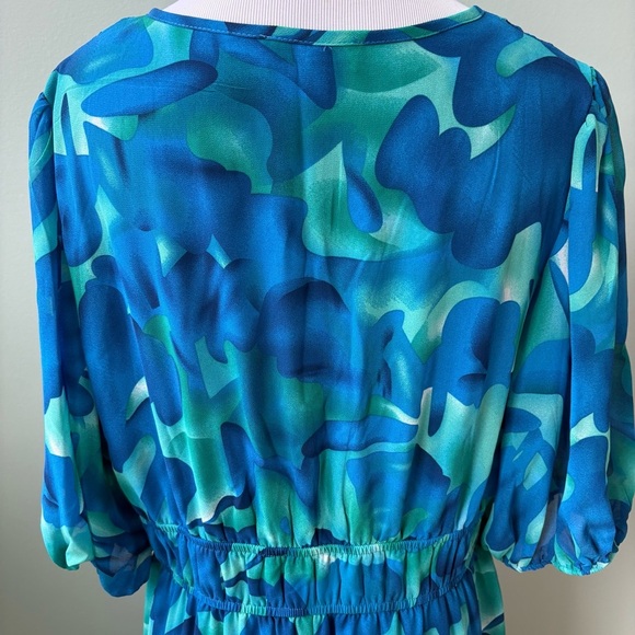 Elings Boho Flowy Watercolor Artsy Maxi Dress Wmn’s Sz XL - Picture 6 of 10